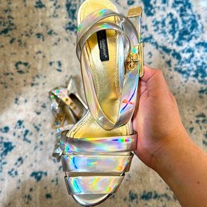Dolce&Gabbana iridescent strap heels